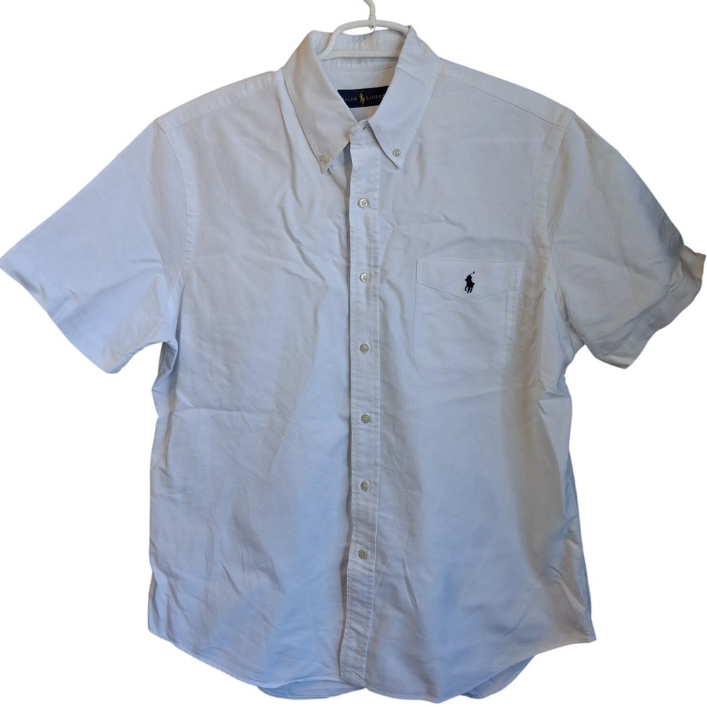 Ralph Lauren Classic Fit Short-Sleeve Oxford Shirt In White Large LNWOT